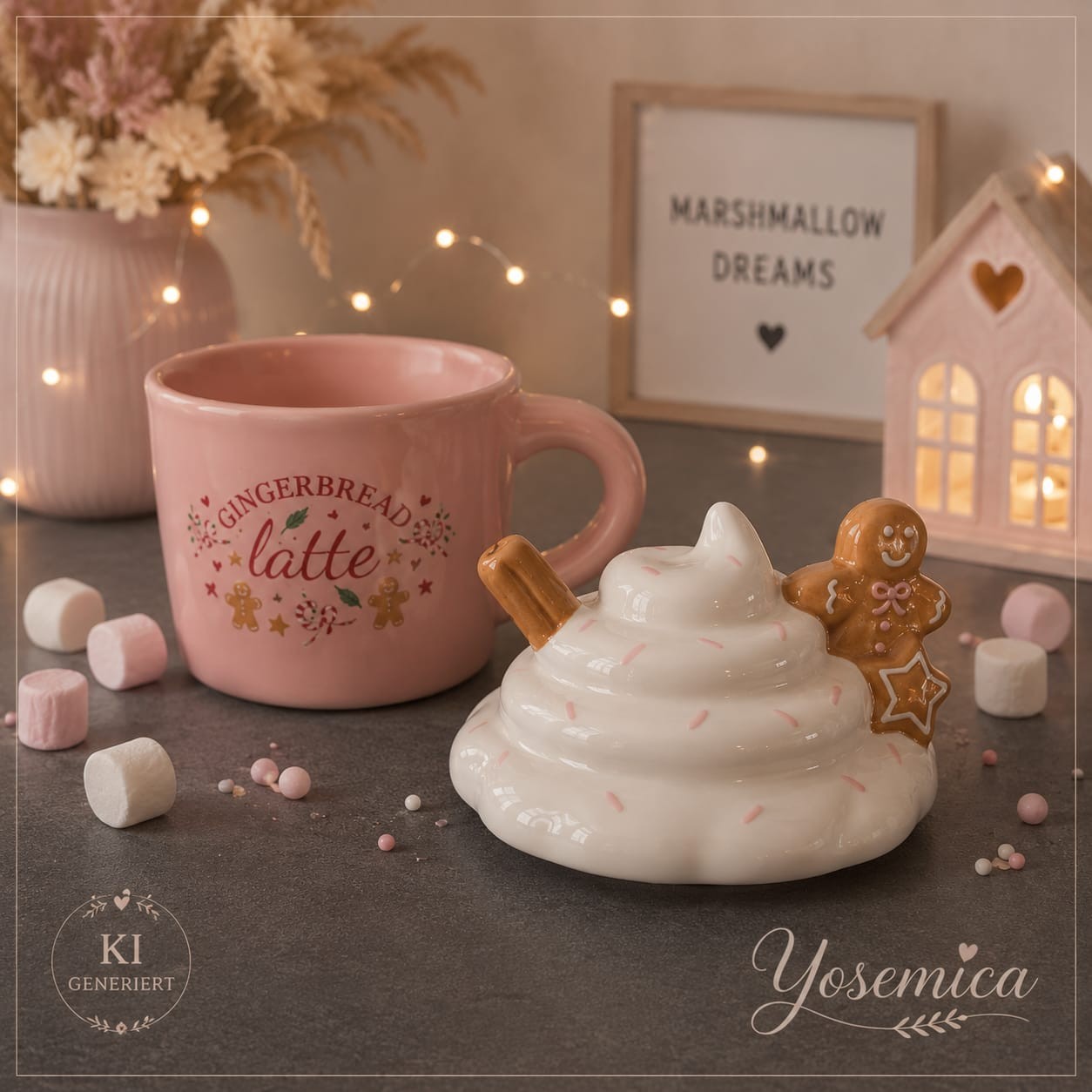 Geöffnete Keramik-Duftlampe Gingerbread Latte mit abgenommenem Aufsatz